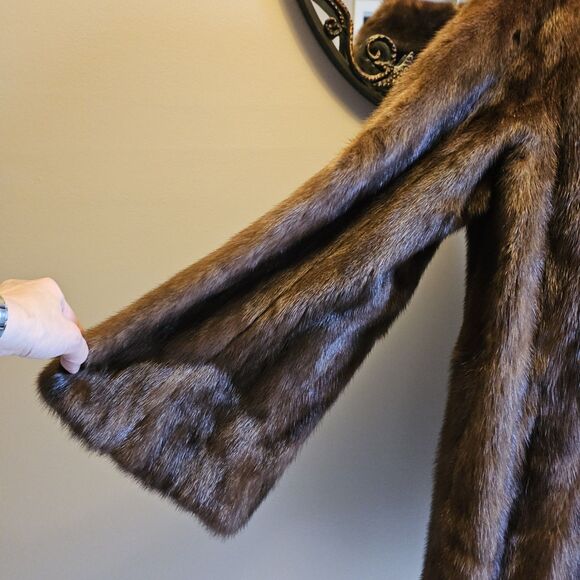 Vintage EMBA Lunaraine Natural Demi-Buff Mink Coat Full Length Dittrich Furs M - Picture 5 of 15